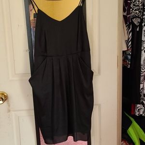 Womens size medium black satin dress
